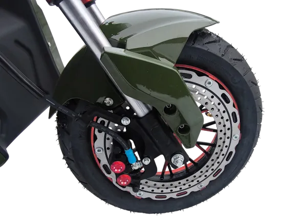 Гидравлические тормозные диски Elwinn MONK — перфорированный диск 340 мм, красные суппорты