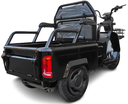 Потужний електричний трицикл вантажний з розкладним кузовом